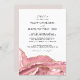 Blush Pink Agate Moderne Hochzeit Einladung