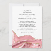 Blush Pink Agate Moderne Hochzeit Einladung (Vorderseite)