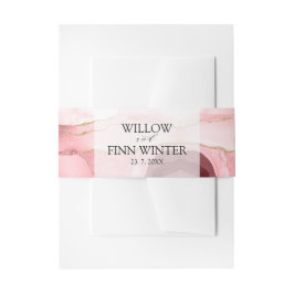 Blush Pink Agate Moderne Hochzeit Einladungsbanderole