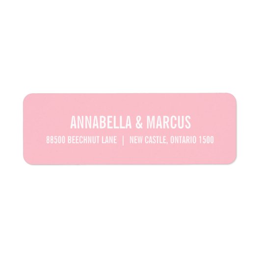 Blush Pink Alte Mode Typografy-Adressetikett (Vorne)