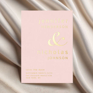 Blush Pink Ampere und Hochzeit speichern das Datum Folieneinladung
