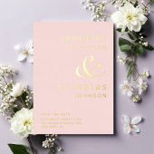 Blush Pink Ampere und Hochzeit speichern das Datum Folieneinladung