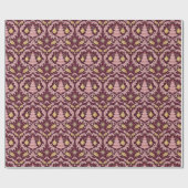 Blush Pink and Burgundy Baroque Christmas Pattern Geschenkpapier (Flach)