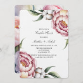 Blush Pink and Cotton Couples Shower Einladung (Vorne/Hinten)