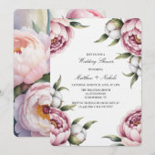 Blush Pink and Cotton Wedding Shower Einladung (Vorne/Hinten)