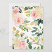 Blush Pink and Gold Baby Dusche Einladung (Rückseite)