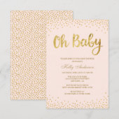Blush Pink and Gold Baby Shower Einladungen (Vorne/Hinten)