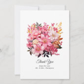Blush Pink and Gold Floral Wedding Dankeskarte (Vorderseite)
