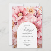 Blush Pink and Gold Floral Wedding Einladung (Vorderseite)