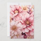 Blush Pink and Gold Floral Wedding Einladung (Rückseite)