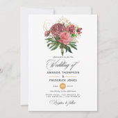 Blush Pink and Gold Floral Wedding Einladung (Vorderseite)