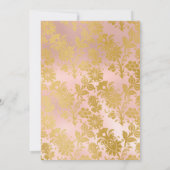 Blush Pink and Gold Floral Wedding Einladung (Rückseite)