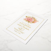 Blush Pink and Gold Floral Wedding Folieneinladung (Gedreht)