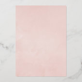 Blush Pink and Gold Floral Wedding Folieneinladung (Rückseite)