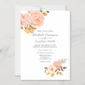 Blush Pink and Gold Floral Wedding Magneteinladung (Vorderseite)