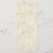 Blush Pink and Gold Floral Wedding Menükarte (Rückseite)