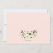 Blush Pink and Gold Foil Floral Girl Babydusche Einladung (Rückseite)