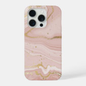Blush Pink and Gold Marble iPhone Hülle (Rückseite)