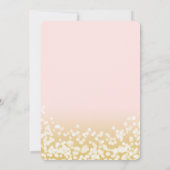 Blush Pink and Gold Sparkle Wedding Einladung (Rückseite)