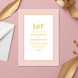 Blush Pink and Gold Wedding Einladung
