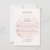 Blush Pink and Gold Wedding RSVP Karte (Vorderseite)