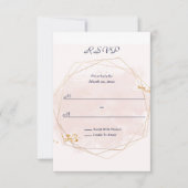 Blush Pink and Gold Wedding RSVP Karte (Vorderseite)