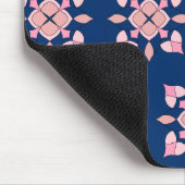Blush Pink and Navy Geometric Floral Tiles Mousepad (Ecke)