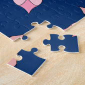 Blush Pink and Navy Geometric Floral Tiles Puzzle (Seite)