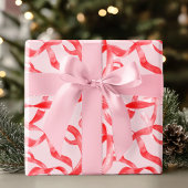 Blush Pink and Red Ribbon Geschenkpapier