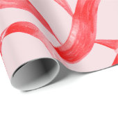 Blush Pink and Red Ribbon Geschenkpapier (Rolleneckpunkt)