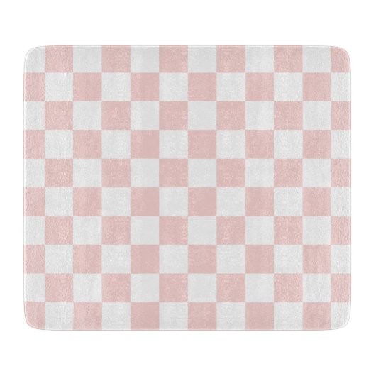 Blush Pink and White Checkered Schneidebrett (Vorderseite)