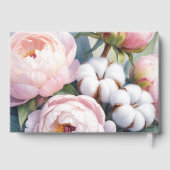 Blush Pink and White Cotton Wedding Gästebuch (Rückseite)