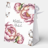 Blush Pink and White Cotton Wedding  Geschenkschachtel (Rückseite)