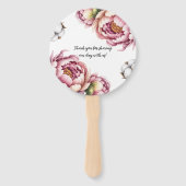 Blush Pink and White Cotton Wedding Thank You Fächer (Rückseite)