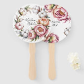 Blush Pink and White Cotton Wedding Thank You Fächer (Vorne und Hinten)