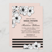 Blush Pink Anemone Bloral Wedding Brautparty Einladung (Vorne/Hinten)