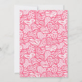 Blush Pink Animal Print Hearts Valentines Party Einladung (Rückseite)