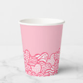 Blush Pink Animal Print Herz Valentinstag Party Pappbecher (Rückseite)