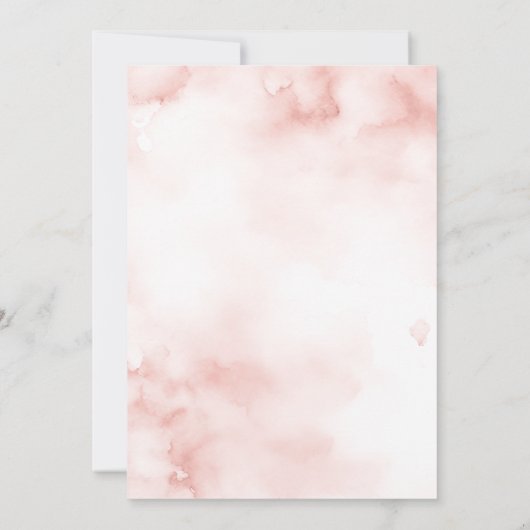 Blush Pink April Duschen bringen Mai Blume Schirm Einladung (Rückseite)