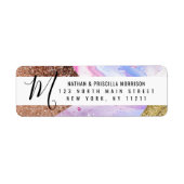 Blush Pink Aqua Blue Liquid Marble Glitzer Geo (Vorne)