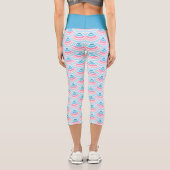 Blush Pink Aqua Blue Wacles Art Pattern Capri Leggings (Rückseite)
