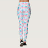 Blush Pink Aqua Blue Wacles Art Pattern Leggings (Rückseite)