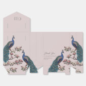 Blush Pink Aquamarine Peacocks & Magnolien Blume Geschenkschachtel (Ungefaltet)