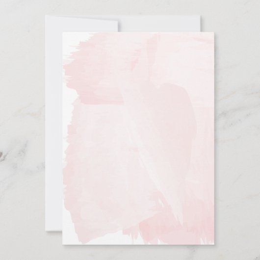 Blush Pink Aquarell Abschluss Einladung (Rückseite)