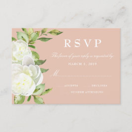 Blush Pink Aquarell Bläserpeony Wedding RSVP
