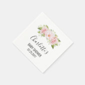 Blush Pink Aquarell Blume Kinderdusche Serviette (Ecke)