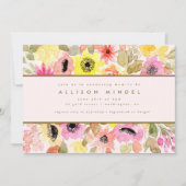 Blush Pink Aquarell Blumengarten Kinderdusche Einladung (Vorderseite)