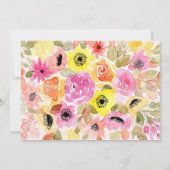 Blush Pink Aquarell Blumengarten Kinderdusche Einladung (Rückseite)