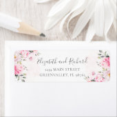 Blush Pink Aquarell Blumengrün Anschrift (Insitu)
