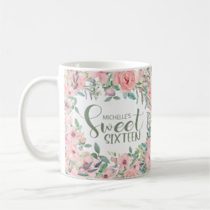 Blush Pink Aquarell Blumensüß 16 Kaffeetasse